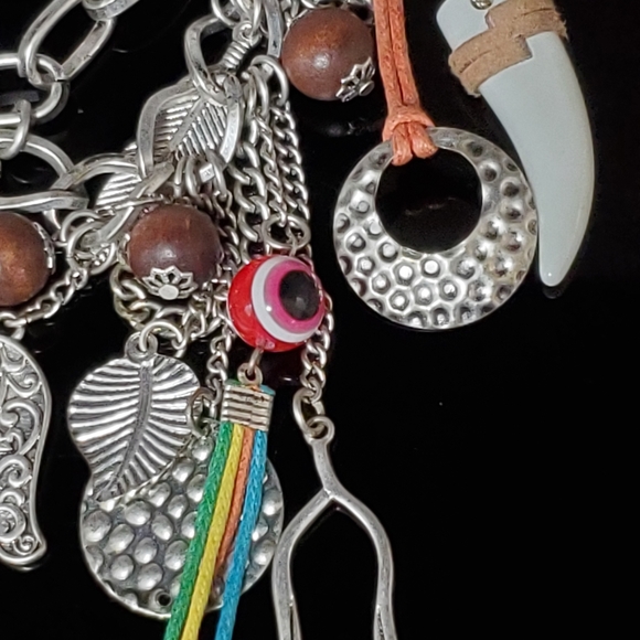 BIG Charm Necklace Chain Long Wishbone Elephant ++ - Picture 2 of 6